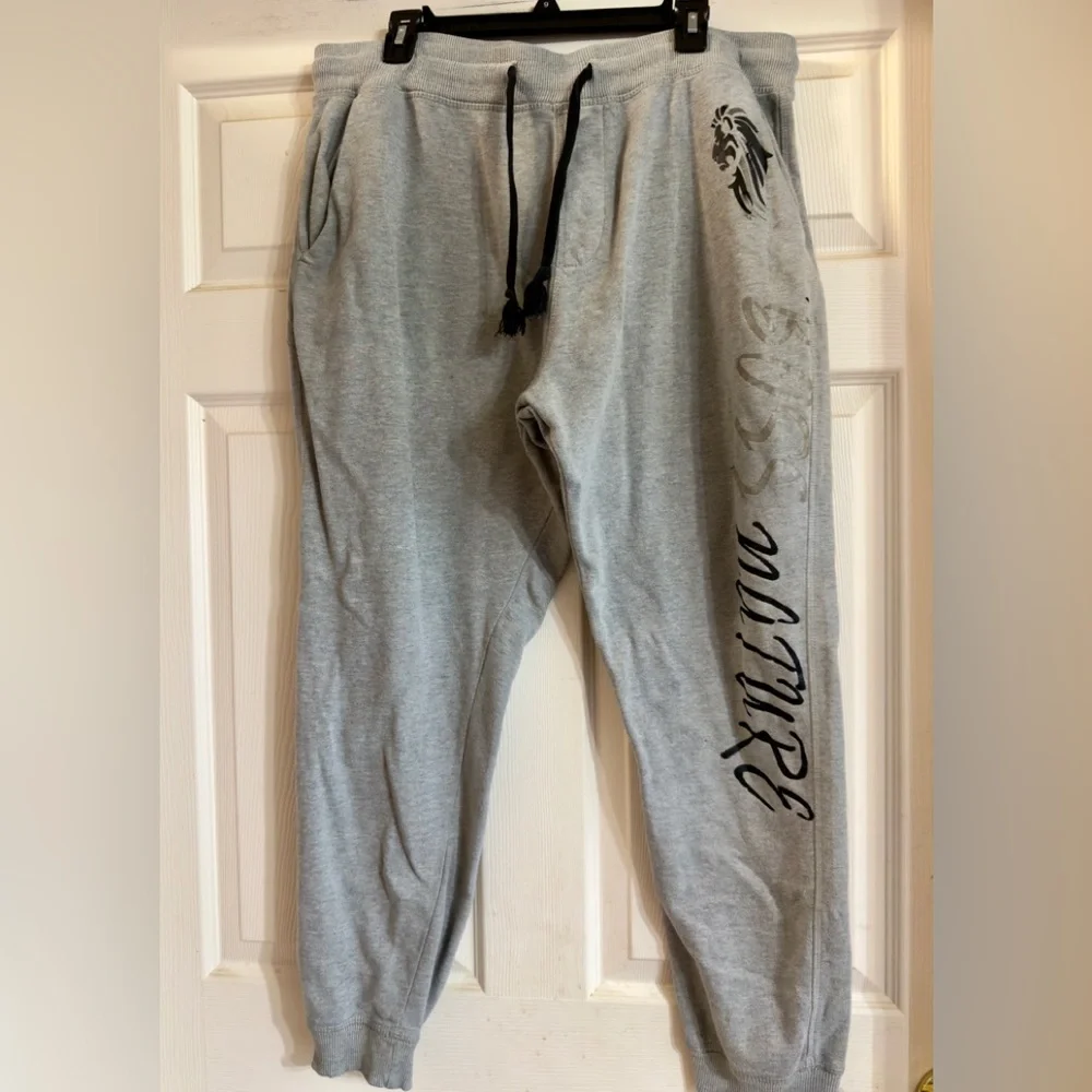 Free Planet Men's Organic Cotton Blend Gray Jogger Pull-On String Pants Size XL - Picture 1 of 4